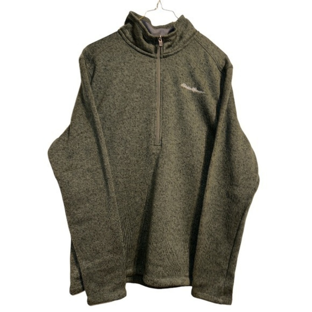 Eddie Bauer Knit Sweater 1/4 Zip Fleece Radiator Fleece Embroidered Pullover New